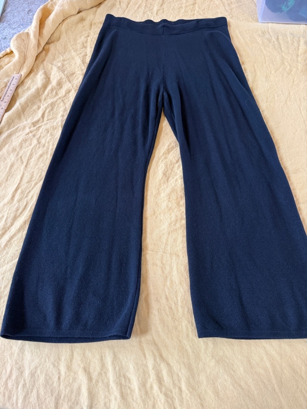 Old Navy XL Wide-Leg Black Knit Pants with elastic waist